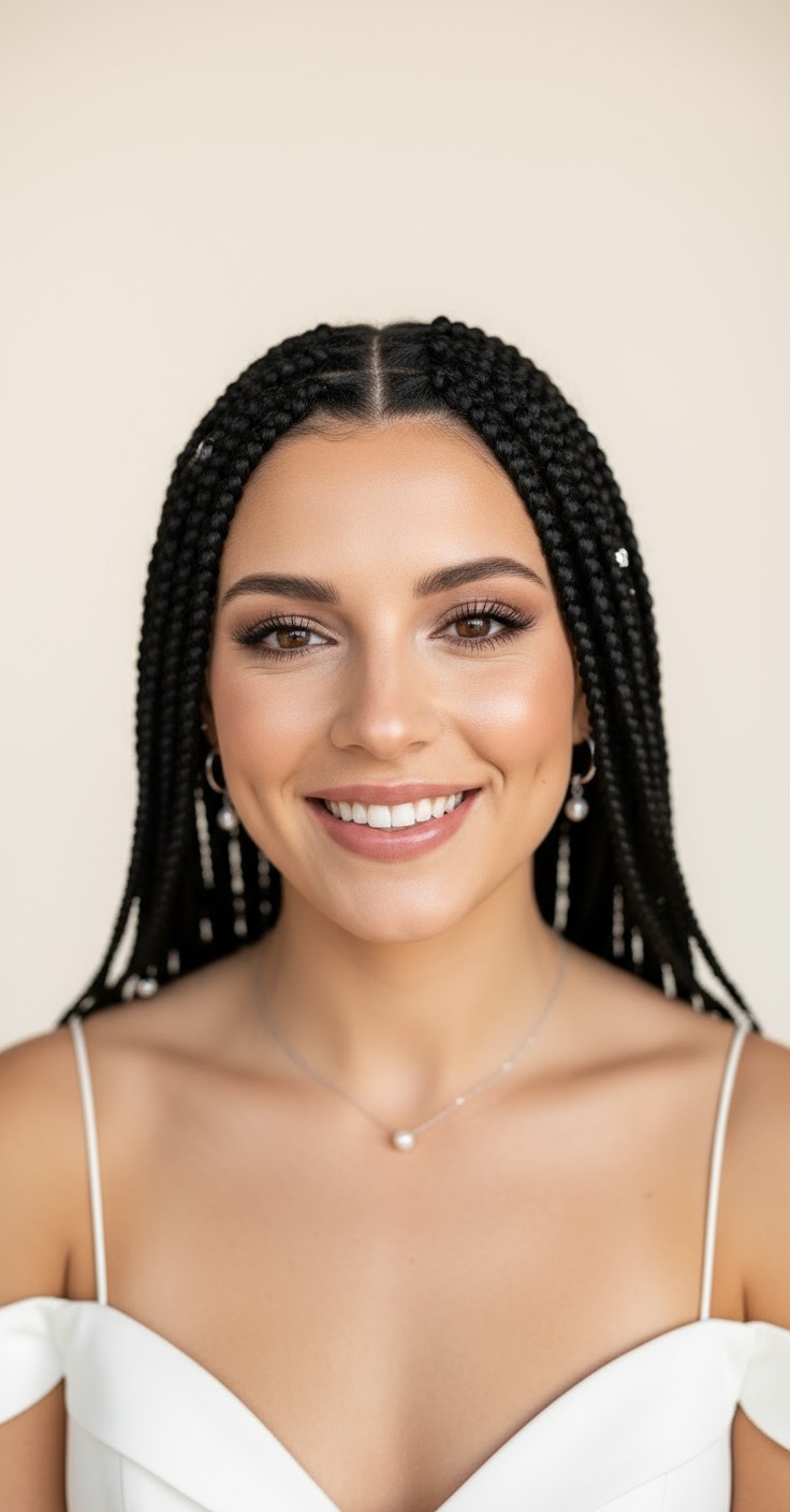 After Knotless Braids With Beads